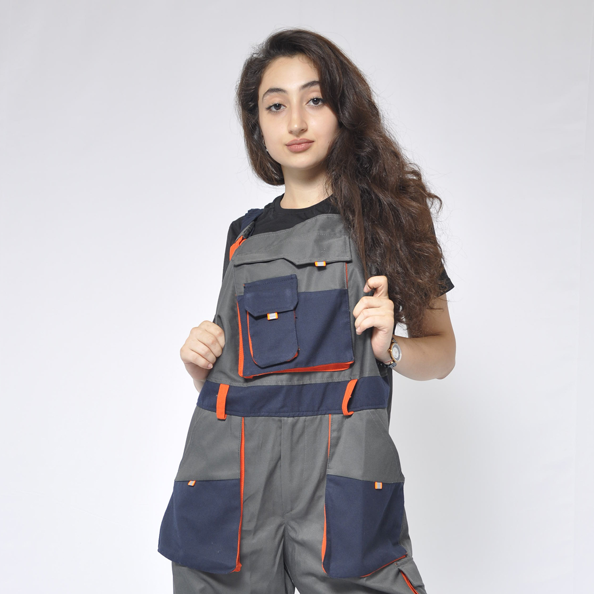 Kombinezonlar- Qadın İşçi Kombinezonu Boz Rəng