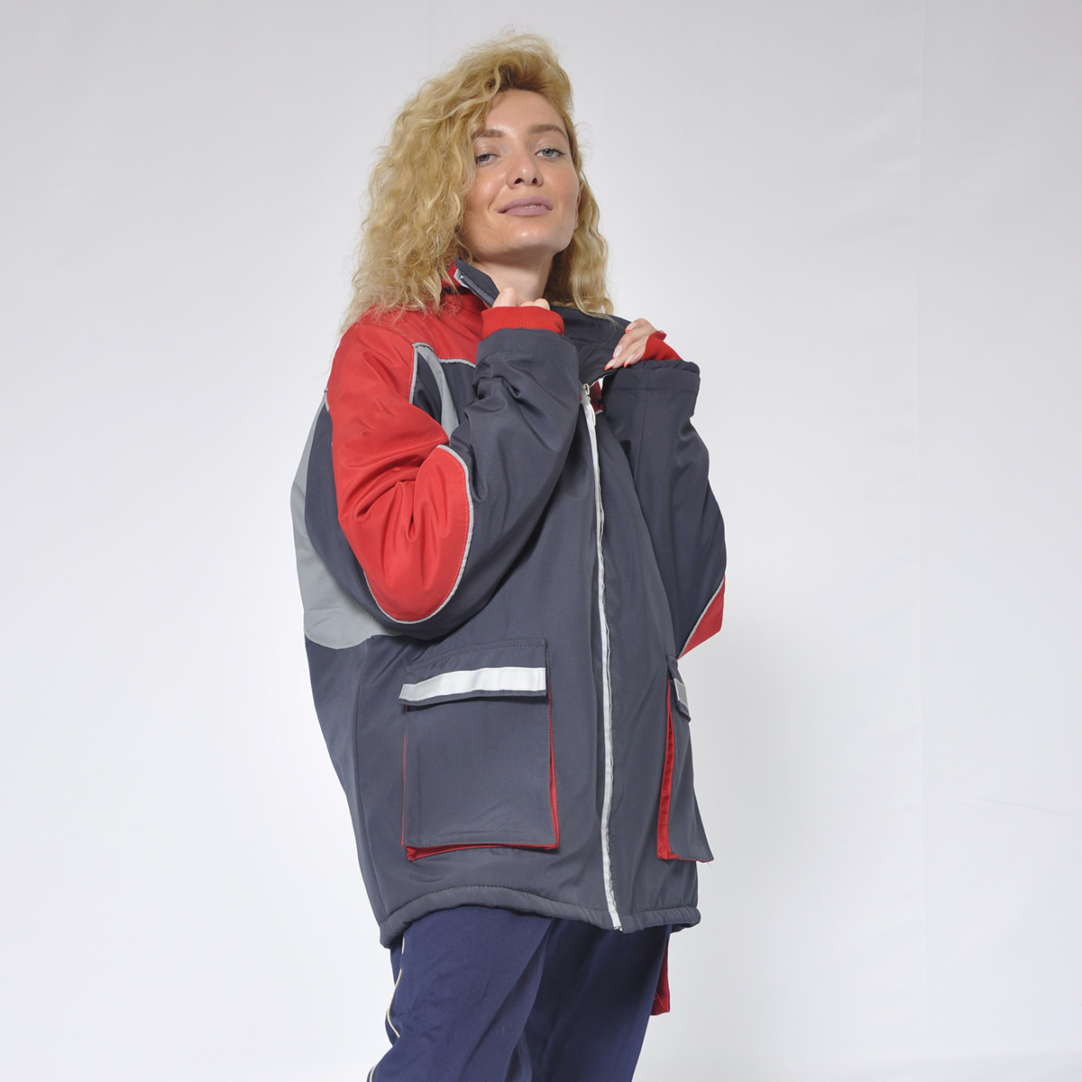 Two-tone jacket with reflectors